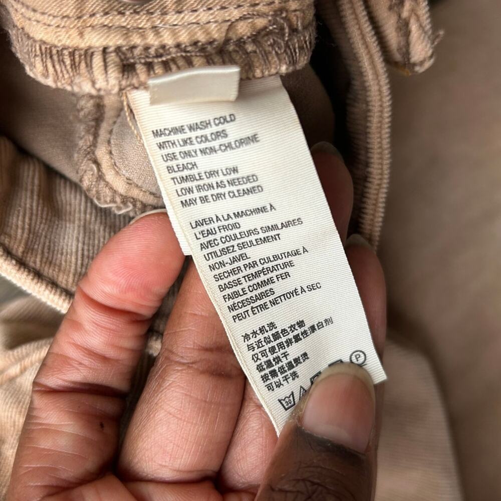 🥶 We The Free Tan CRVY Cord Lace Up Flare Jeans Size 26 - Picture 13 of 13